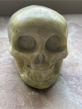 Polished Stone Skull Sculpture